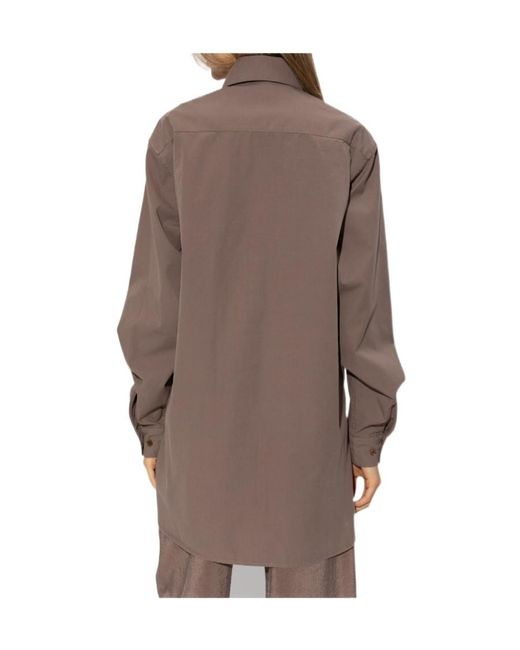 Lemaire Brown Long-Sleeved Buttoned Shirt for men