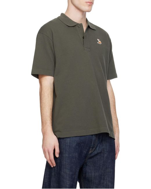 Maison Kitsuné Gray Maison Kitsuné Dreaming Fox Comfort Polo Shirt for men