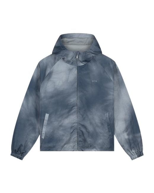 Arte' Blue Sunfade Aero Track Jacket for men