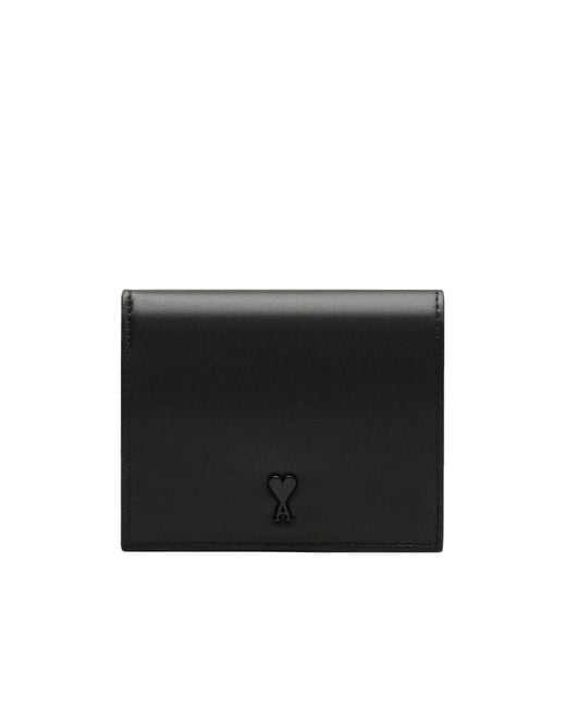 AMI Black Ami De Coeur Bi-Fold Leather Wallet