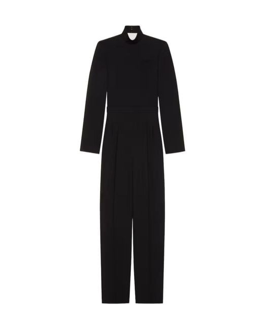 Givenchy Black Long-Sleeve Backless Jumpsuit