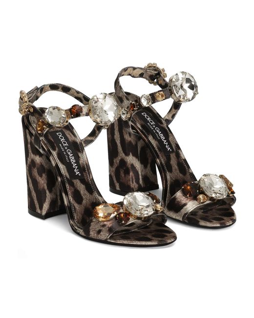 Dolce & Gabbana Metallic Round Toe High Heel Sandals