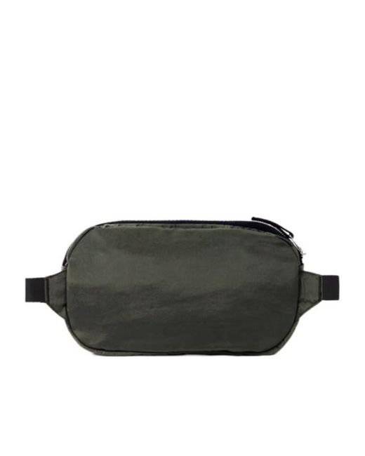 Stone Island Black Logo Patch Belt Bag for men