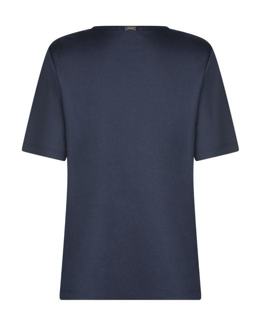 Herno Blue Button-Side T-Shirt