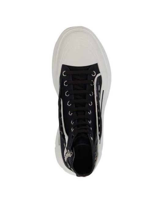 McQueen Black Tread Slick High-Top Sneakers for men