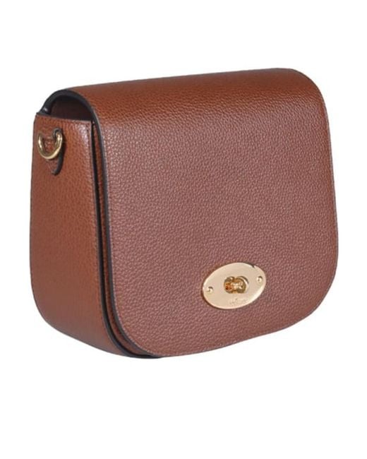 Mulberry Brown Logo Plaque Foldover Small Crossbody Bag