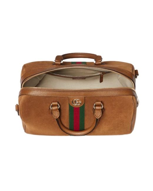 Gucci Brown Ophidia Large Boston Bag