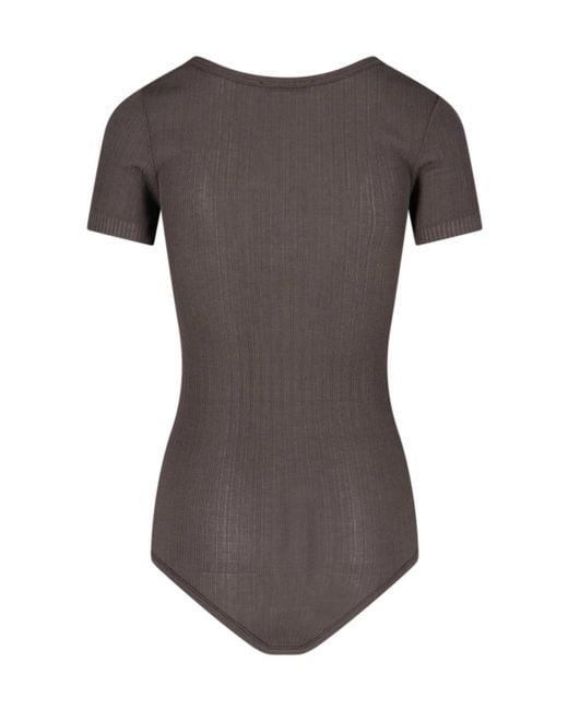 Lemaire Gray Buttoned Ribbed Body