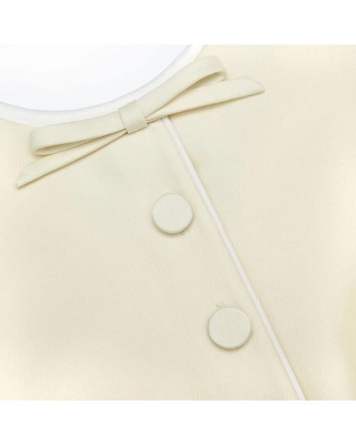 Self-Portrait Natural Bow Detail Mini Dress