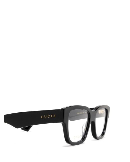 Gucci White Eyewear Rectangle Frame Glasses for men