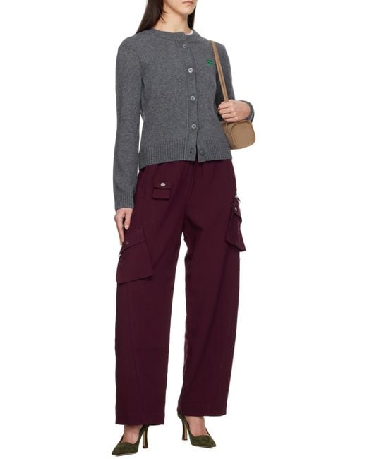 Ganni Red Cargo Trousers