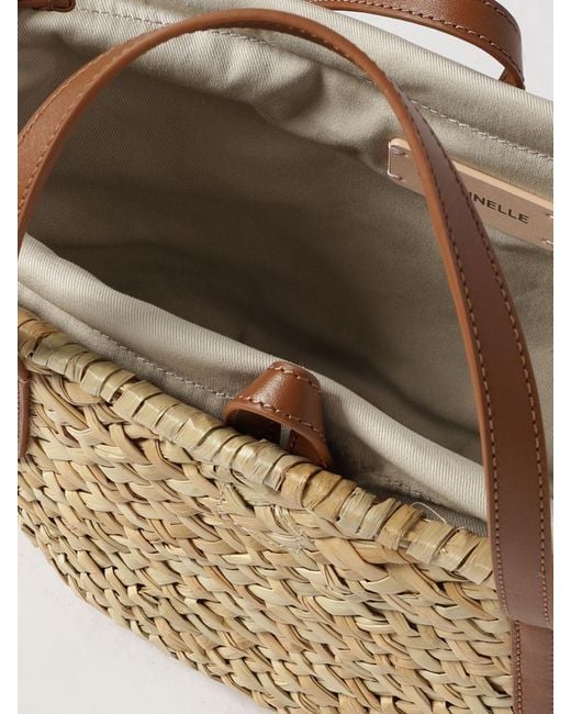 Ralph Lauren White Lynden Buckle Textured Tote Bag
