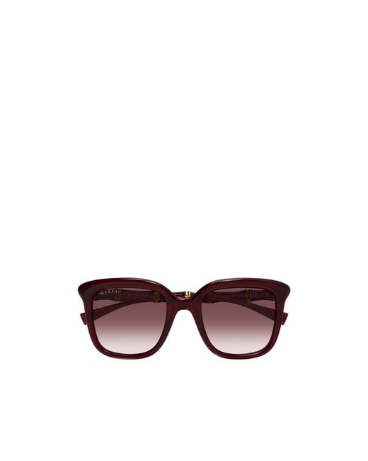 Gucci Purple Eyewear Square Frame Sunglasses