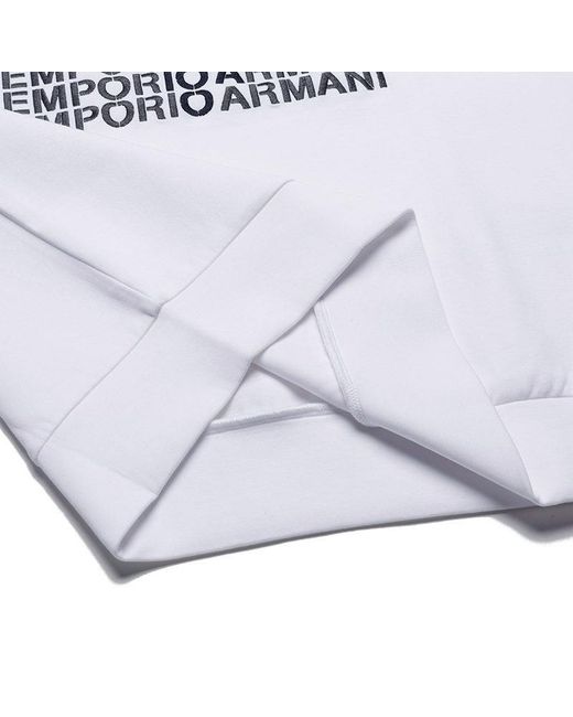 Emporio Armani White Logo Print Sweatshirt for men