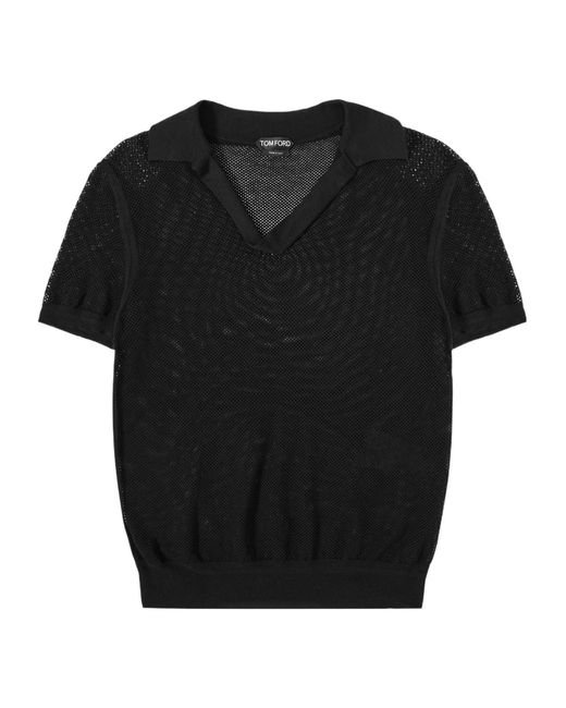 Tom Ford Black Short-Sleeve Knit Top for men