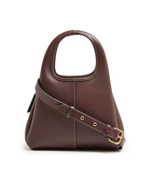 COACH Brown Lana 23 Polished Pebble Leather Shoulder Bag