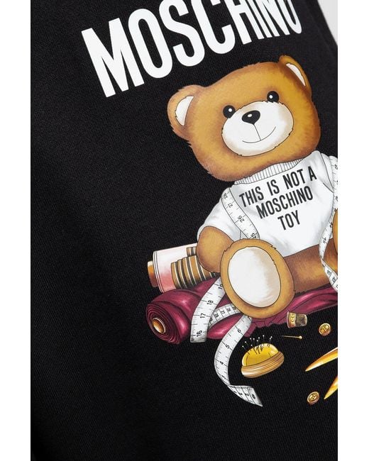 Moschino Black Teddy Bear-Print Cotton Track Pants for men