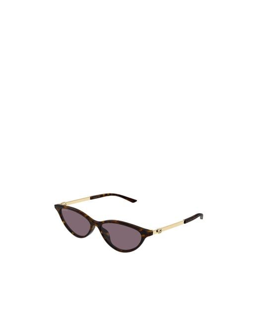 Gucci White Emblem Cat-Eye Sunglasses