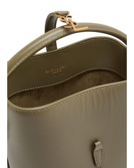 Saint Laurent Green Le 37 Mini Leather Bucket Bag