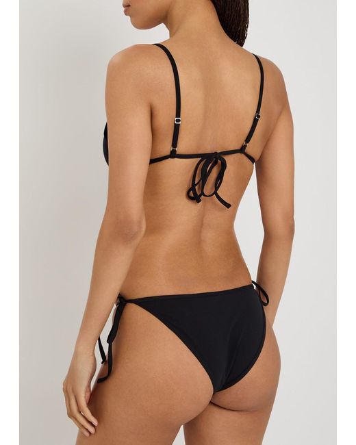 Totême Black Solid Color Bikini Top