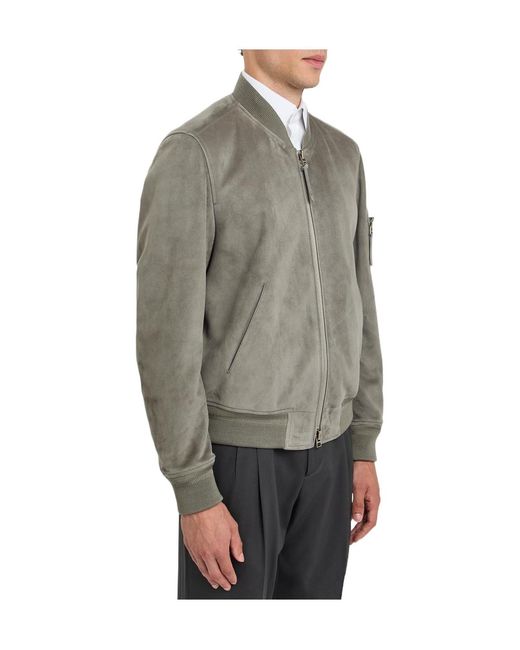 Tom Ford Gray Suede Bomber Jacket for men