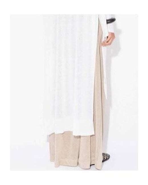 Alaïa White Linen-Silk Wide-Leg Trousers
