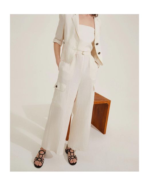 Marella White Strapless Jumpsuit