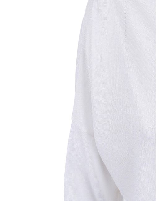 P.A.R.O.S.H. White Cut-Out Long-Sleeve Top