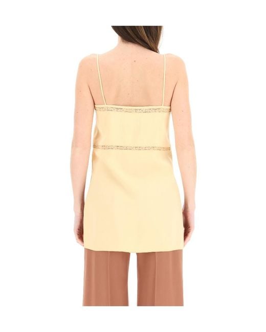 Chloé Yellow Lace-Trim High-Low Camisole
