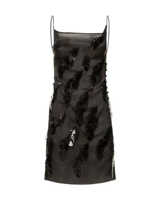 Coperni Black Decorated With A Mini Suspender Dress