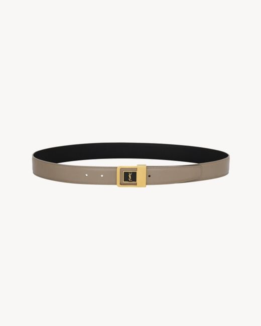 Saint Laurent White La 66 Buckle Belt