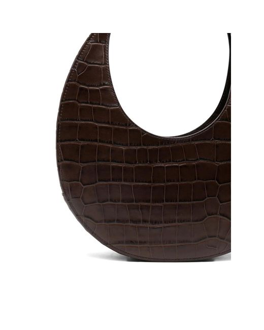 Staud Brown Moon Embossed Tote Bag
