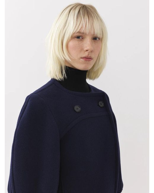 Chloé Blue Chloé Boxy Cropped Coat