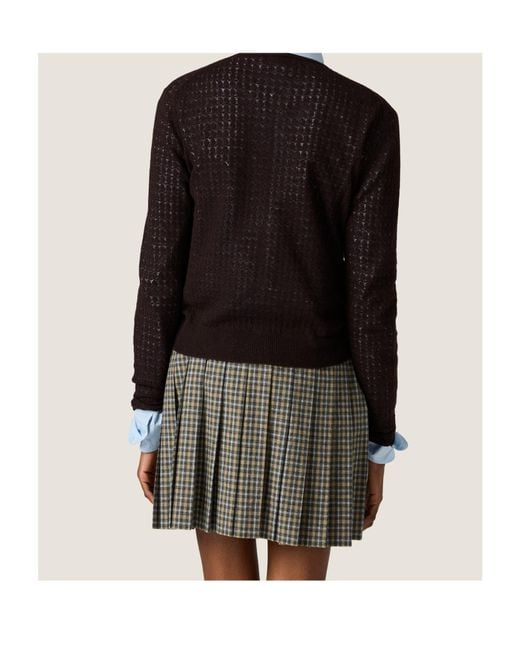 Miu Miu Black Cashmere And Silk Cardigan