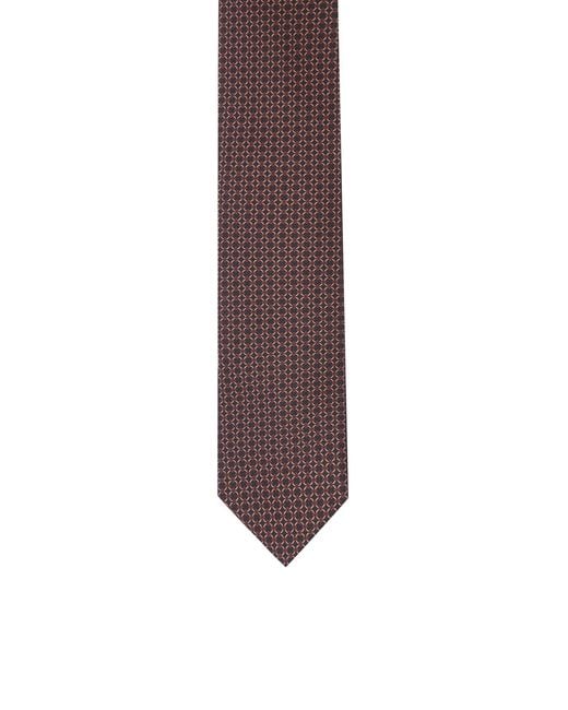 Lardini White Geometric-Print Silk Tie for men