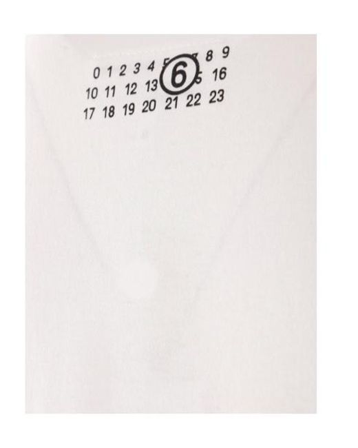 MM6 by Maison Margiela White Drop Shoulder Long T-Shirt