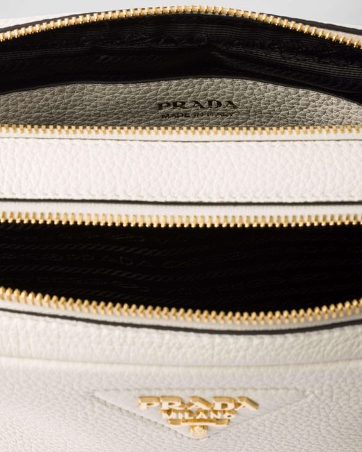 Prada Natural Small Leather Shoulder Bag