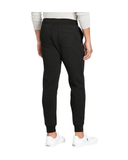 Polo Ralph Lauren Black Cuffed Logo Tech Jogging Bottoms for men
