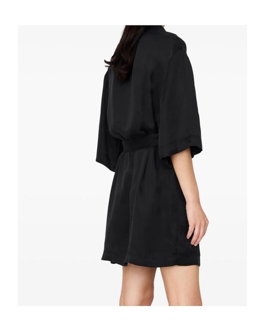 Anine Bing Black Geri Belted Cargo-Pocket Dress
