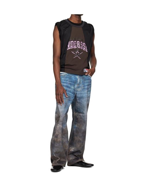 ANDERSSON BELL Blue Festival Mud Printed Jeans for men