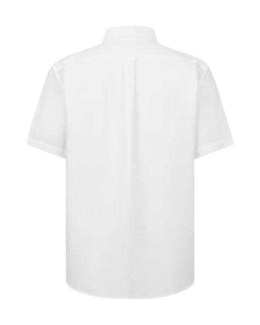 Lacoste White Short Sleeve Oxford Shirt for men