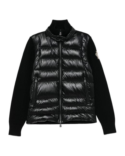 Moncler Black Grenoble Padded Zip-Up Cardigan for men