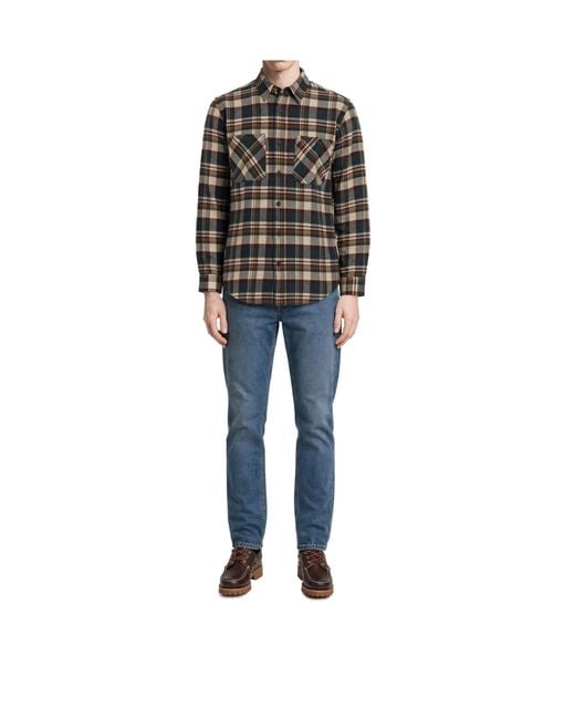 Filson Gray Check-Pattern Button-Down Shirt for men