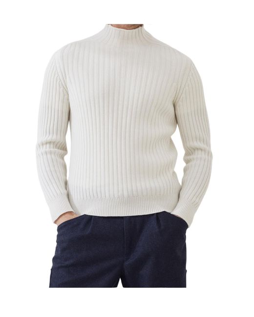 Brunello Cucinelli White Long-Sleeved Knitted Jumper for men