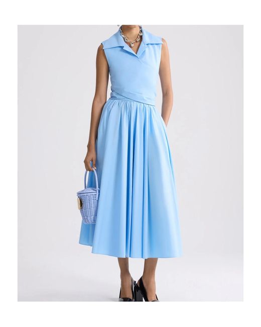 Patou Blue Draped Midi Dress