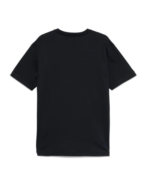 Giorgio Armani Black Logo Embroidered T-Shirt for men