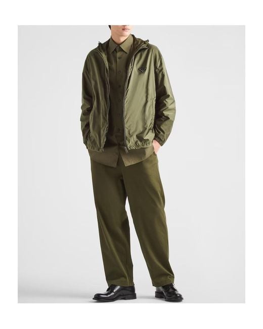 Prada Green Re-Nylon Hooded Jacket for men