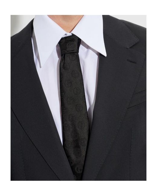 Giorgio Armani Black Monogram Pattern Tie for men