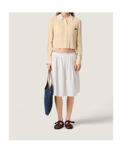 Miu Miu Natural Long-Sleeved Shirt