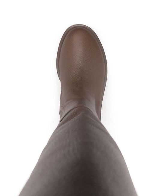 Casadei Brown Knee-High Leather Boots
